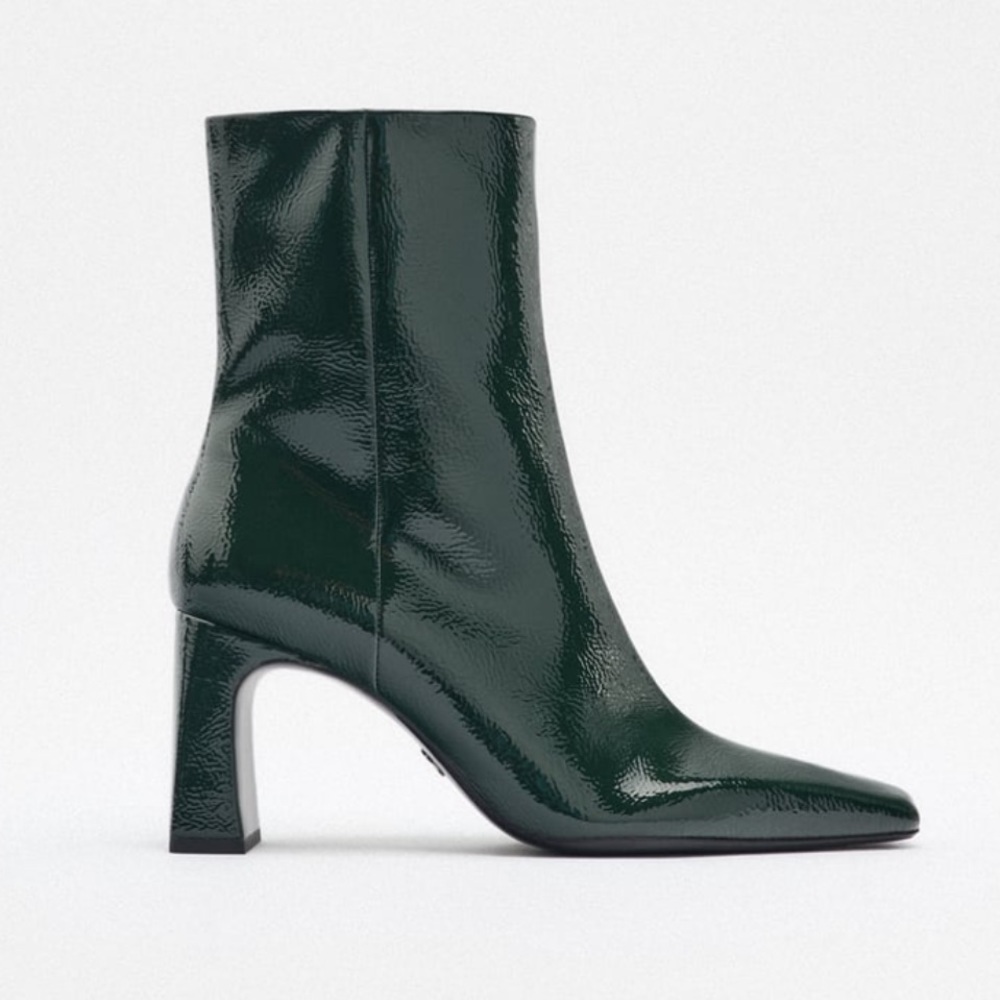 HEELED SQUARE TOE ANKLE BOOTS - Zara